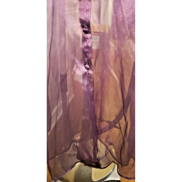 Vintage NWT AT Woman Alix Taylor - Long, Sheer, Purple Jacket / Tunic - Size 24W - Picture 5 of 6
